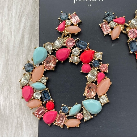 J Crew Colorful wreath statement earring - NEW - Picture 3 of 5